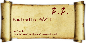 Paulovits Pál névjegykártya